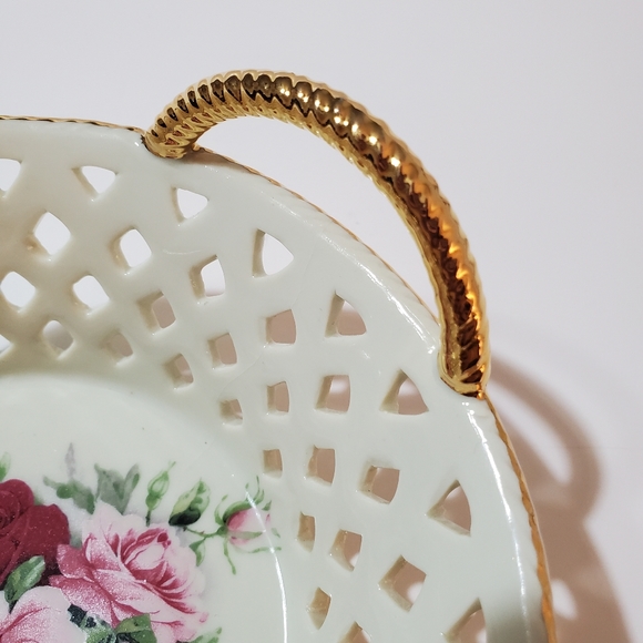 Formalities By Baum Bros. Vintage Victorian Rose Trinket Basket - Picture 2 of 12